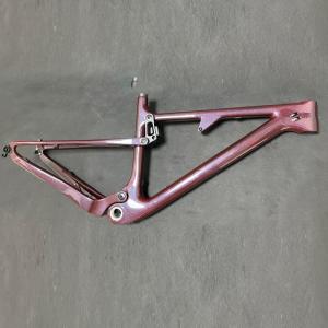 Quality 29 XC Full Suspension Carbon Mountain Bike Frame Chameleon Painting Dark Red wholesale