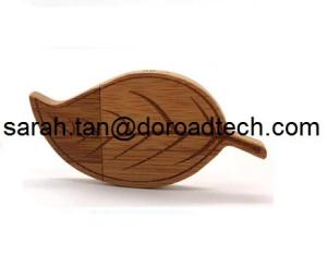 Quality New Hot Sale Wooden Leaf Shaped USB Drives wholesale