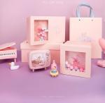 Pink Paperboard CMYK Recycled Paper Gift Boxes