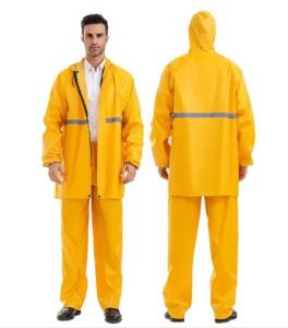 Quality Polyester Raincoat High Visibility Windproof Raincoat With Reflective Tape wholesale