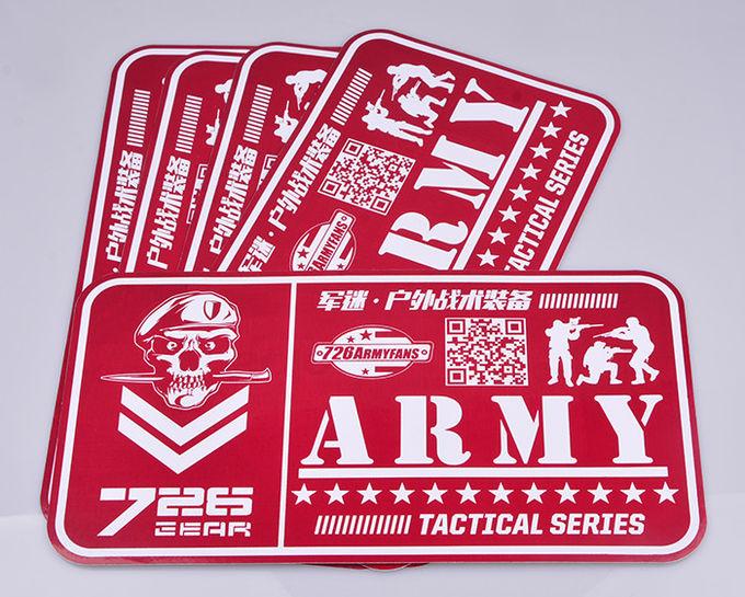Private one color printed red outdoor UV resistant army tactical series advertising decal sticker