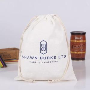 Quality Small Cotton Muslin Drawstring Bags / White Promotional Drawstring Bags wholesale