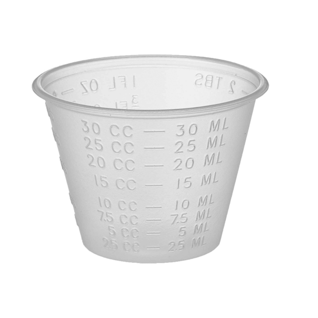 30ml 30CC 8dr Disposable plastic measuring pp cup for medicine transparent