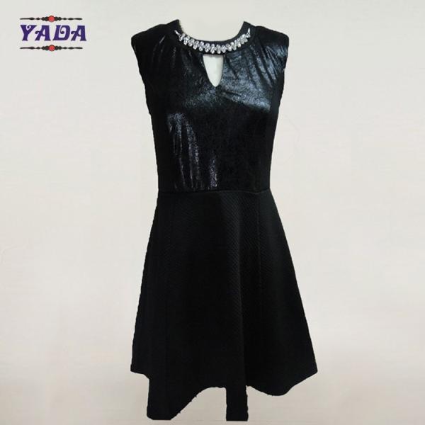 Fashion pu cocktail lady's summer sleeveless dress women office uniform dresses