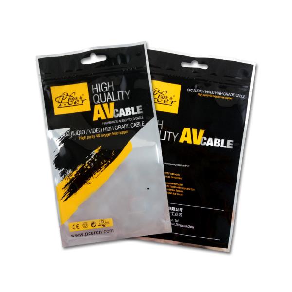 Wholesale plastic OPP MOPP PET USB cable packaging bag for mobile phone