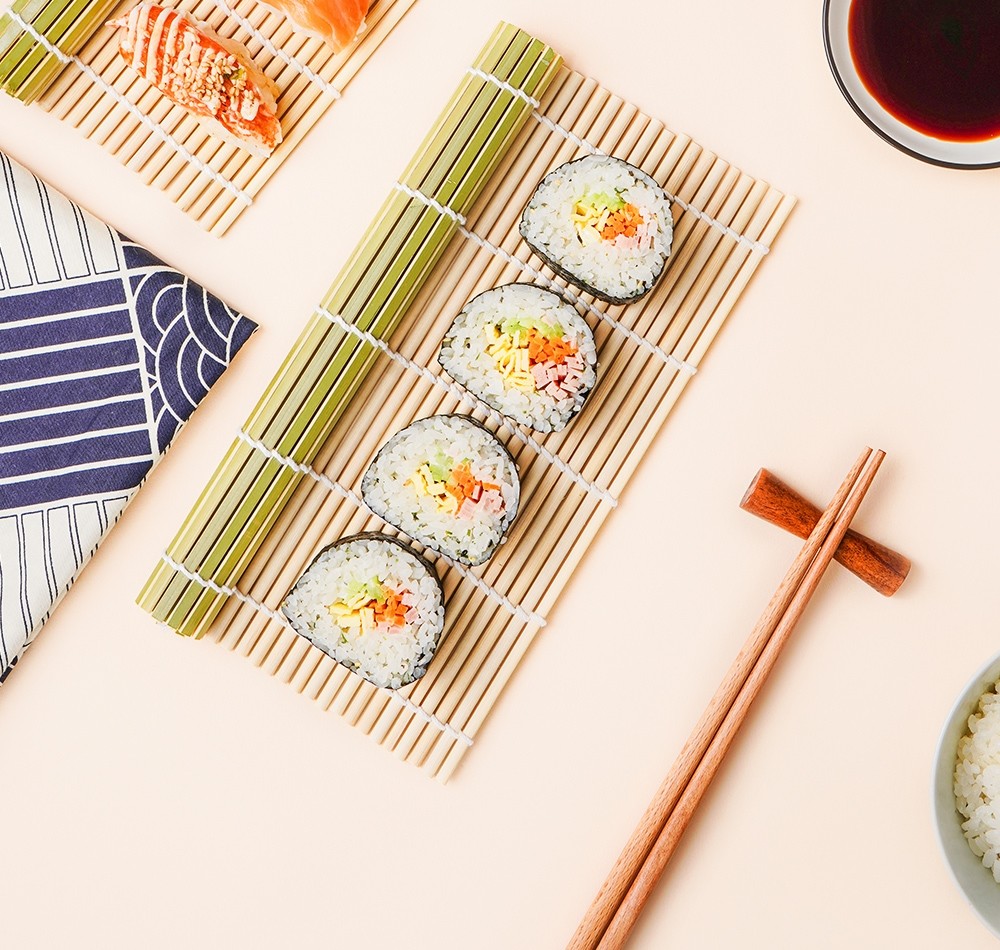 Natural Color Bamboo Sushi Rolling Mat 24cmx24cm / 27cmx27cm