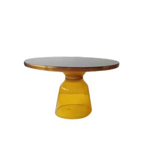 Quality Modern Nordic Style Glass Base round table yellow Bell Side Table wholesale