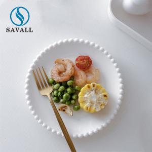 Quality Household Nordic Pearl Edge Ceramic Western Food Plate wholesale