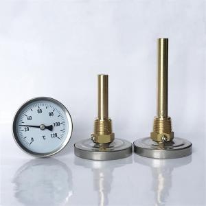 Quality Stainless Steel Bi Metal Temperature Gauge 120C Heating Metal Stem Thermometer wholesale