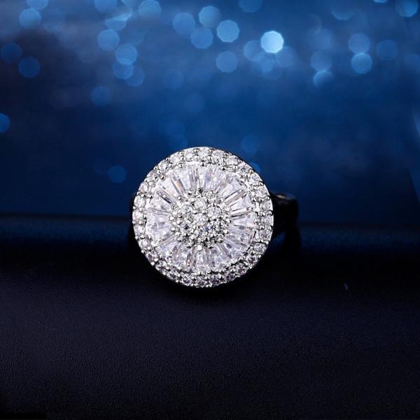 Sexy Lady White AAA CZ 925 Stamp Ring Full Size Women Sterling Silver Jewelry