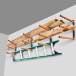 Wall Mounted Multifunction Wood Organizer and Lumber Storage Metal Rack with 3