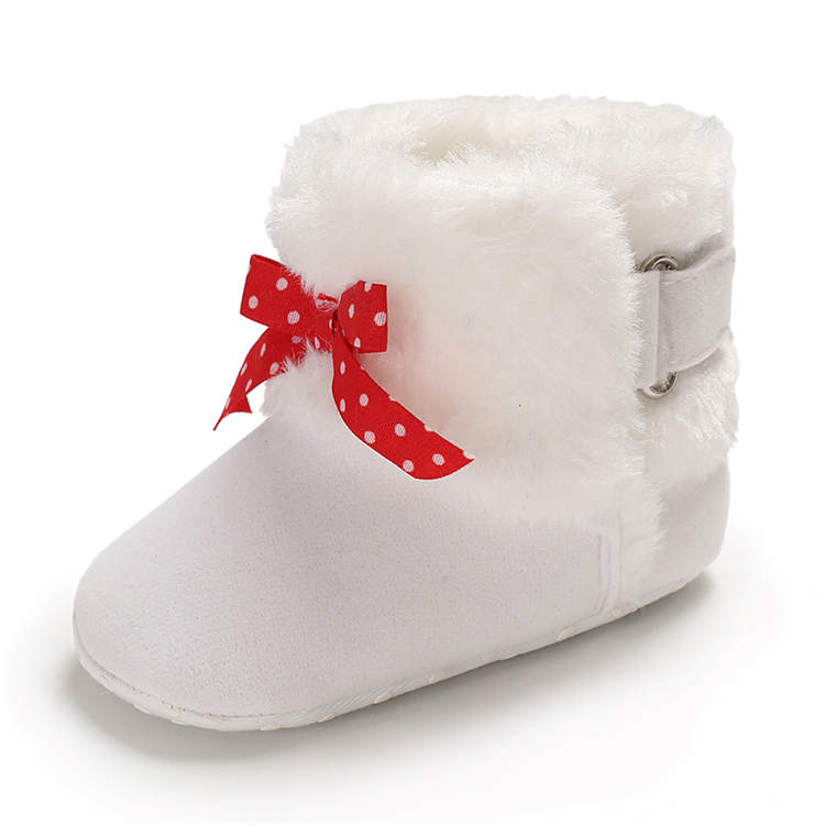 Hot selling warm cotton Bowknot red 0-2 years boy and girl Outdoor walking baby booties newborn