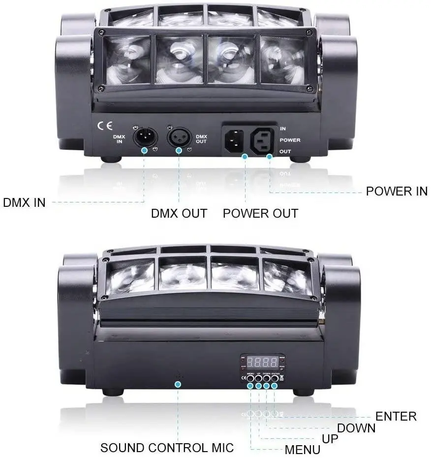 Mini Spider 8*3w Rgbw Led Club Light Dmx 512 Moving Head Wash Light Bar Disco Dj
