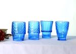 Cobalt Blue Colored Whisky Glasses , BPA Free Holiday Drinking Glasses Fish