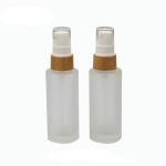 50ml Frosted Glass Bottle with Bamboo Cap Cosmetic Container Dia 37mm* H95mmn