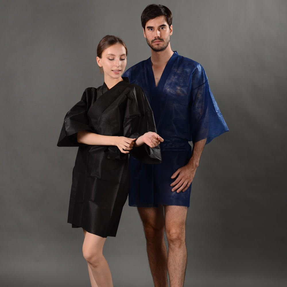 S&J Luxury Polyester Disposable Spa Wrap Adjustable Closure Strapless Non Woven Bath robes for Women
