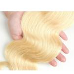 7A Body Wave Blonde Brazilian Curly Hair 613 Colored Hair Extensions No Chemical
