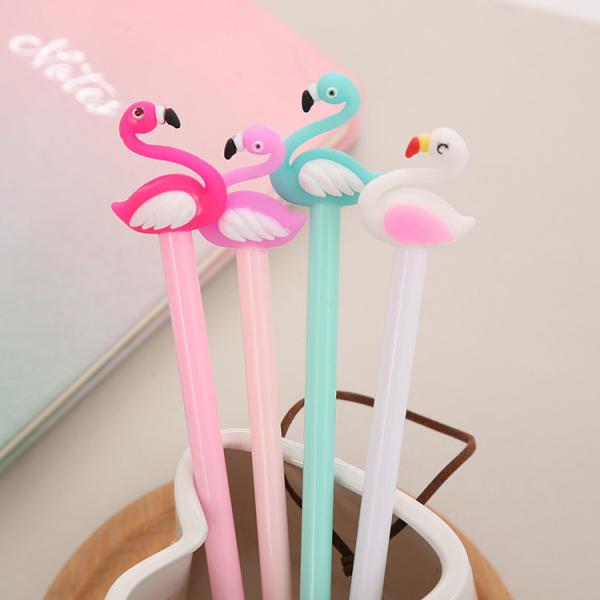 Silicone Head Flamingo Creative Gel Ink Pen 0.5mm Cute Neutral Pen For School