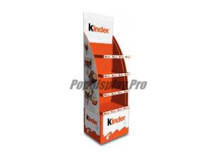 Quality Free Standing Cardboard POP Displays Stand 4 Shelf For Holding Kinder Snacks wholesale