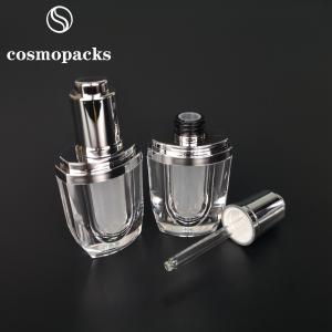 Quality Luxury 15ml Acrylic Glass Dropper Bottle Plastic Serum Bottle For Personal Care wholesale