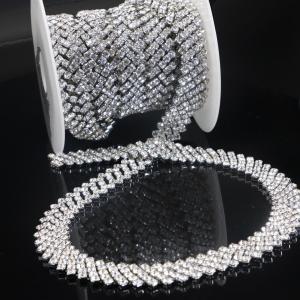 Quality 1.5cm Wide Silver Rhinestone Necklace Copper Material For Women Clothes ODM wholesale