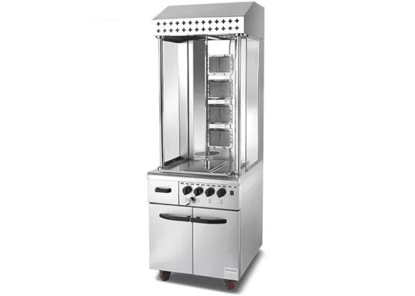 Durable Vertical Kebab Machine Stainless Steel Toaster With Cabinet Gas Double