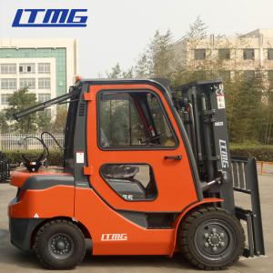 Quality Side Shift 3 .5 Ton Gas Powered Forklift , 4 Wheel Drive Forklift With Cabin wholesale