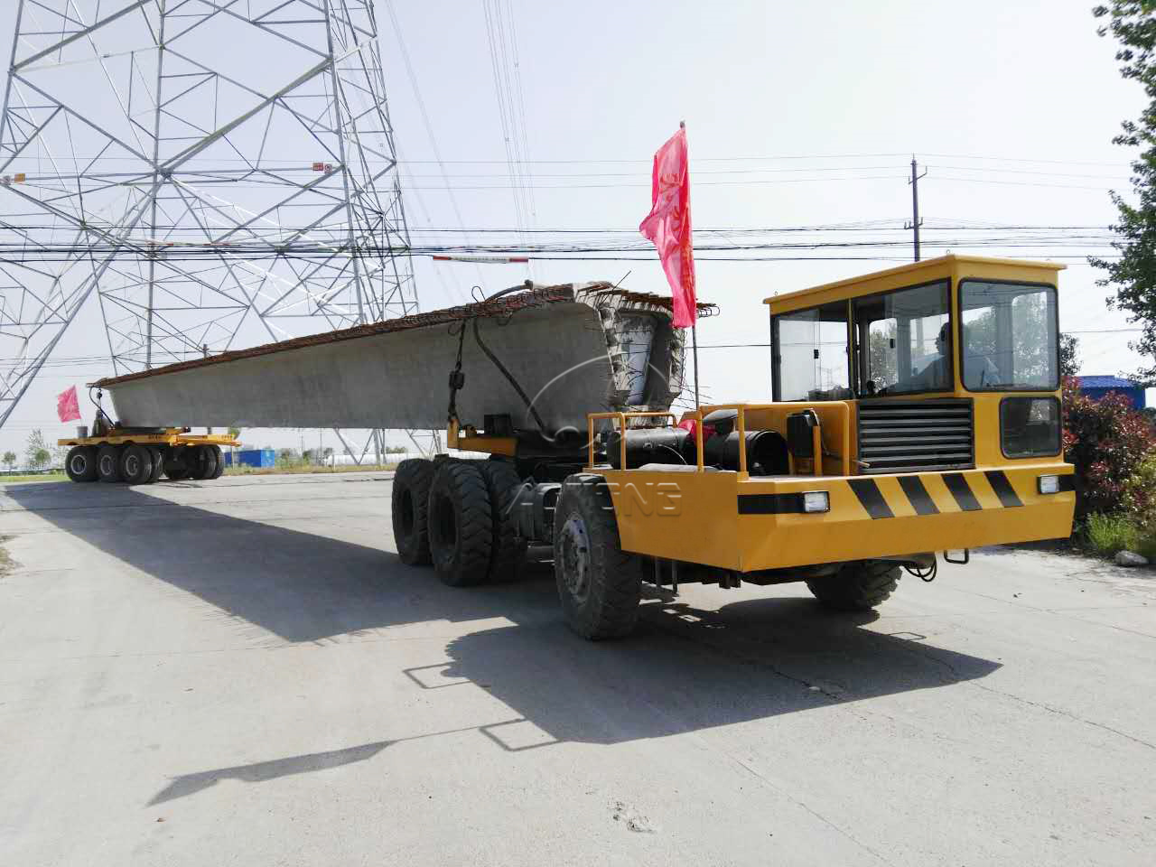 Transport Dolly Trailer for 100-250 Tons Steel Tubes Overall Dimension 7030*550*630