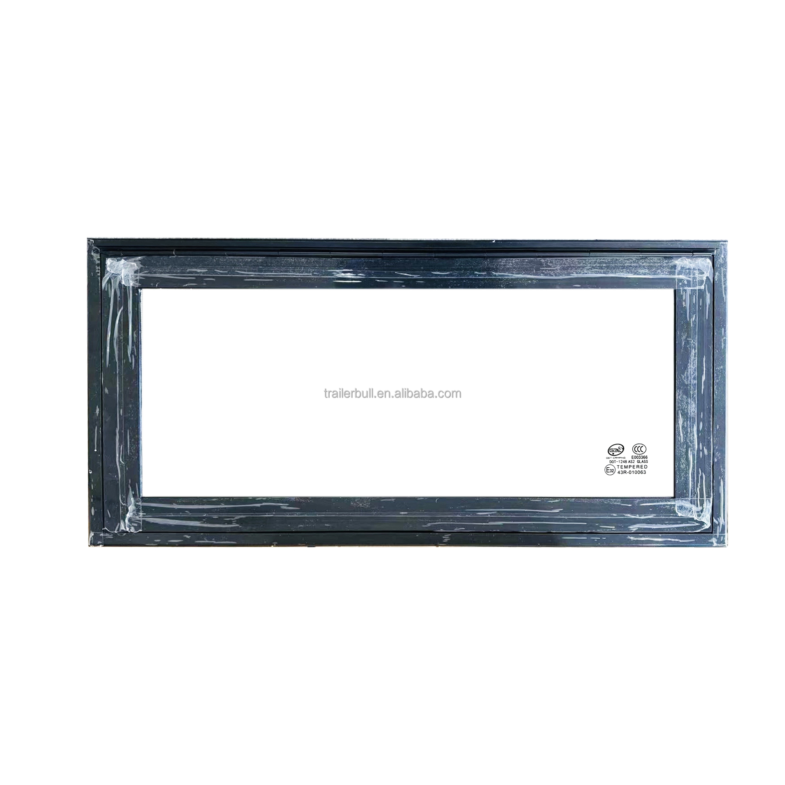 Natural Color/Grey Window Frame for Customizable Tempered Glass Expedition RV Windows