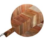 Kitchen Acacia Wood Round Cutting Board With Handle
