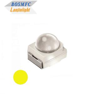 Quality 3528 SMD LED Yellow light viewing angle 60 degrees dome lens Amber led diode light for traffic light wholesale
