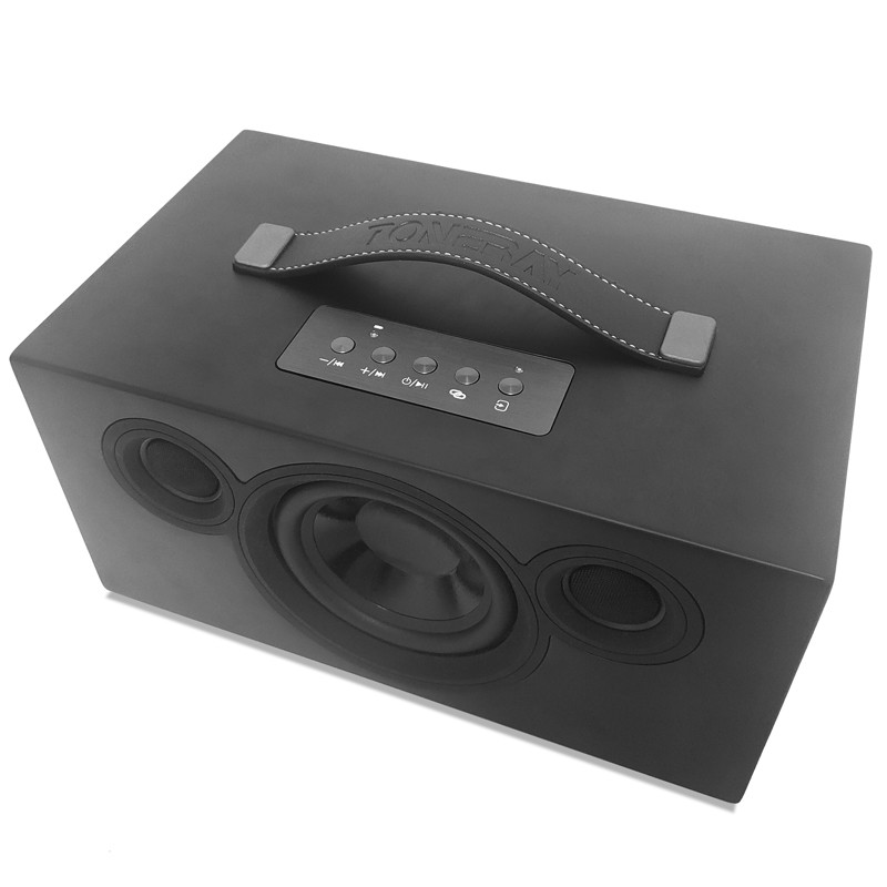 Compact Portable Solid Wooden Bluetooth Speaker For Home With Rechargable Battery
