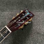6 strings custom OEM solid wood acoustic OO guitar 38 inch body ebony bridge