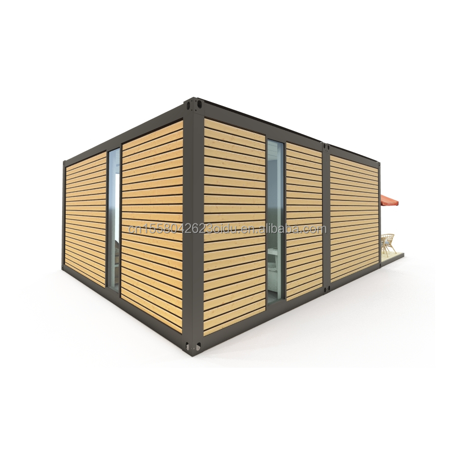 20ft or 40ft Portable Tiny Home Prefabricated Light Steel Villa Modular Prefab Houses with Galvanized Steel Square Tubes