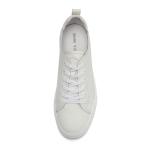 Spring Anti Odor Mens White Leather Lace Up Sneakers