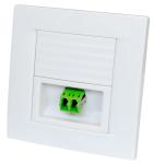 1 Port Sc Fiber Wall Plate , Plastic White ABS Fiber Optic Cable Wall Plate