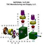 National 14P220 W/ FAST CHANGE VALVE COVERS mud pump fluid end liner, zirconia