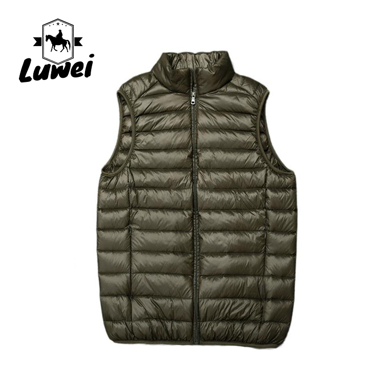 Wholesale Customs Logo Fashion Winter Lightweight Utility Gilet Casual Waistcoat Winter Down Vest For Men