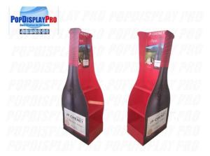 Quality Permanent Floor Red Wine Sheet Metal 108kgs Supported Merchandising Shelf wholesale