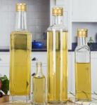 Clear Round Glass Olive Oil Bottle for Cooking Matte Surface Handling 100ml