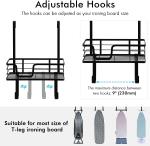 Wall Mount Ironing Board Hanger Over the Door Iron Caddy for Laundry Room Matte