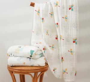 Quality Combed Cotton Multilayer Crinkle Gauze Blanket Soft Gauze Fabric wholesale