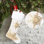 3PC Christmas Stocking,Sequin Hanging Stocking Decorations Christmas Party