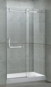 Quality 10MM Self - Cleaning Frameless Glass Shower Doors Red Bronze Stainless Steel Accessories wholesale