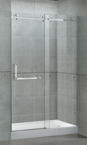 10MM Self - Cleaning Frameless Glass Shower Doors Red Bronze Stainless Steel