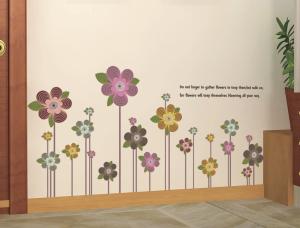 Quality PVC Flowers Removable Wall Stickers Eco Friendly For Bedroom wholesale