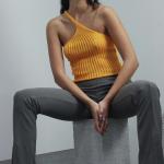 Sustainable Tight Irregular Spliced Blouse T-Shirt Woman