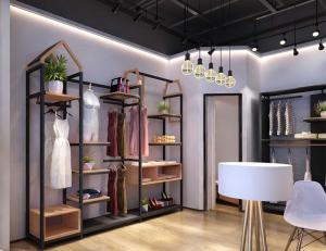 Quality Freestanding Clothing Display Racks Clothing Store Displays Metal / MDF Material wholesale