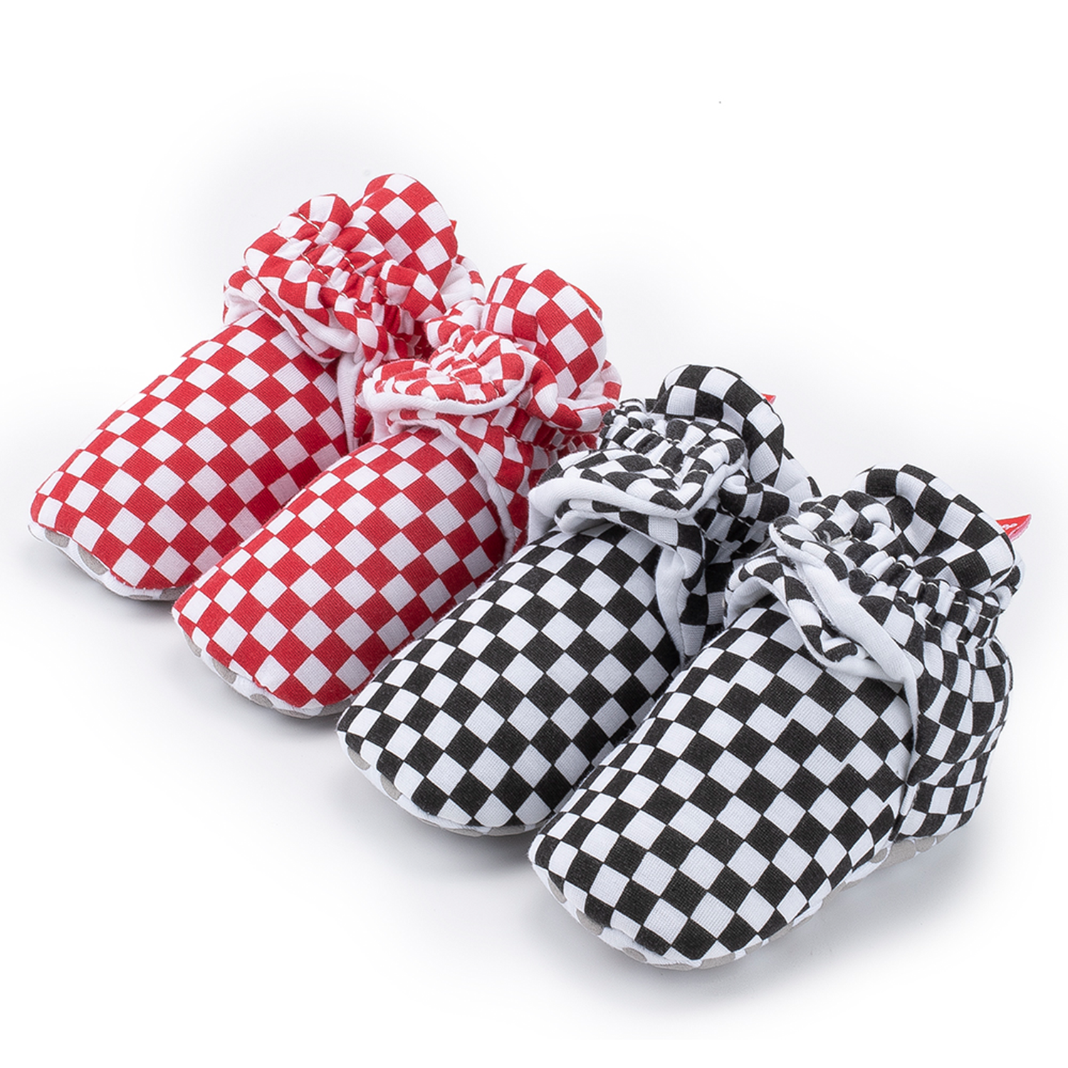 Wholesale cheap Cotton fabric striped print socks soft sole prewalk boy girl baby booties