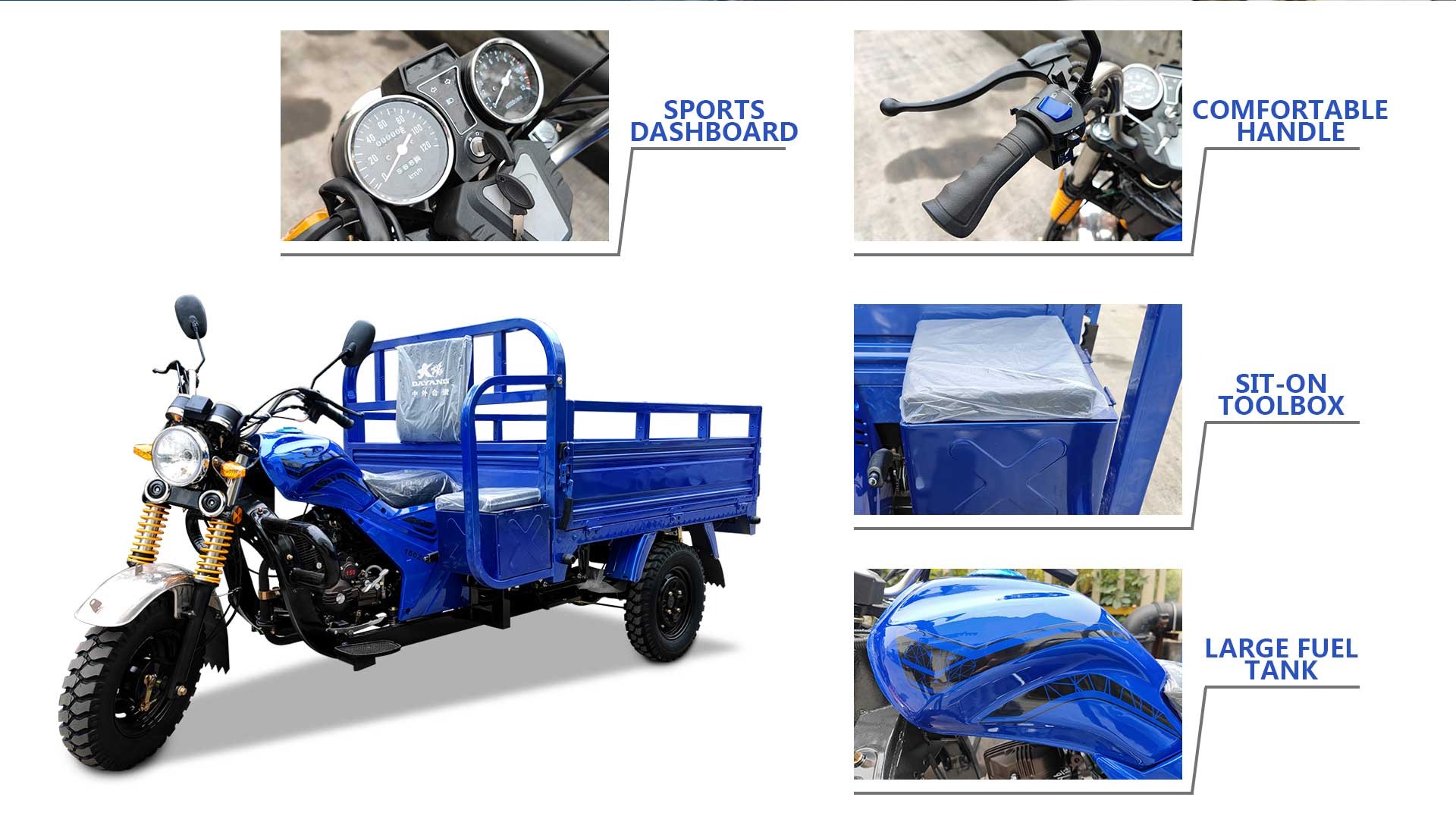 150cc Full Float Rear Axle Cargo Tricycle for Adult in Nigeria Philippines and Taxi Market